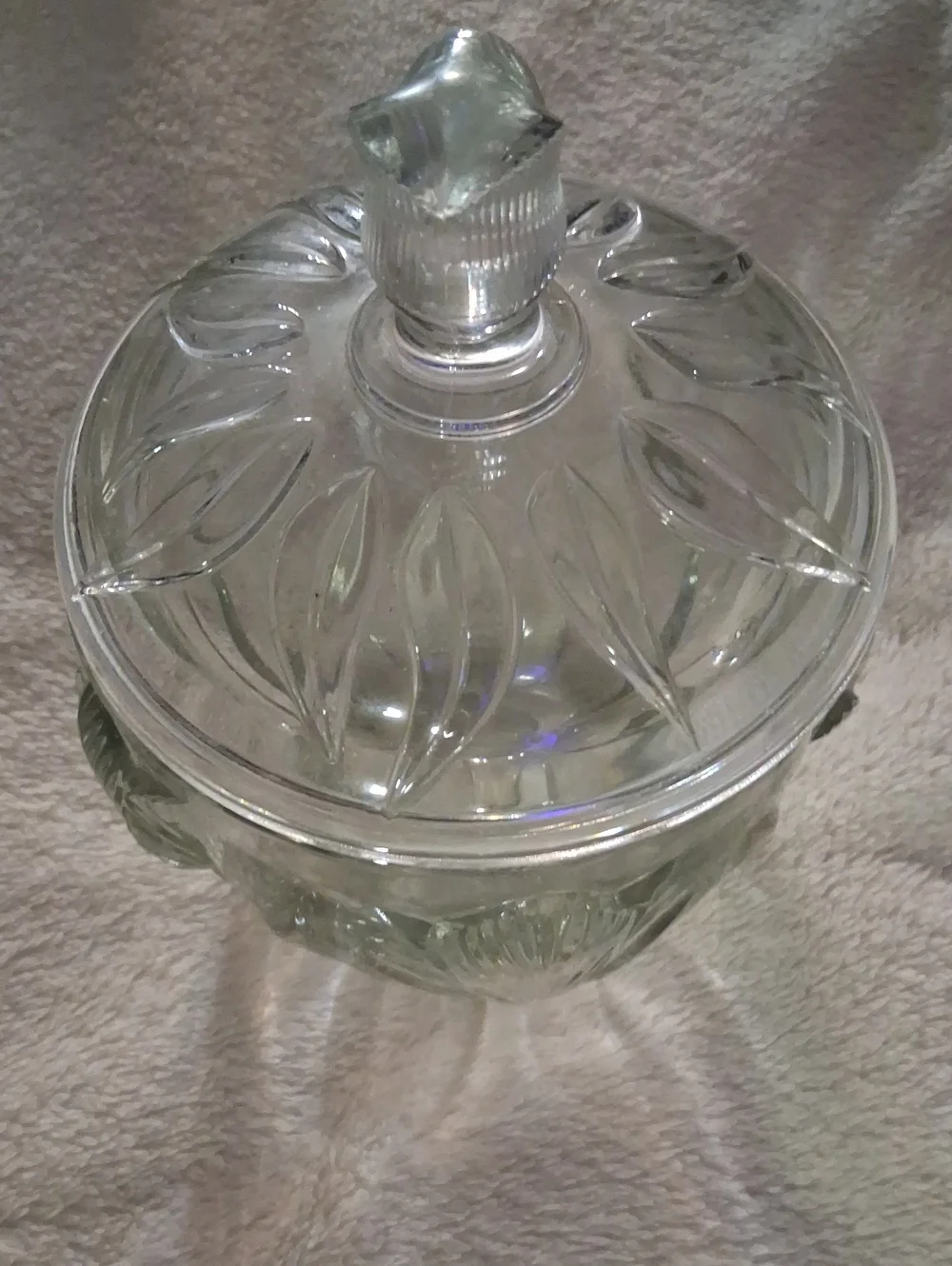 Clear Glass Tulip Glass Jar Lidded Candy Dish